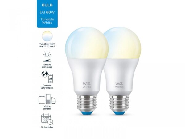 Pack of 2 bulbs LED clever WiZ Connected A60, Wi-Fi + Bluetooth - 000008719514551015