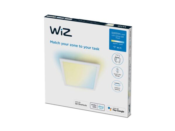 Panou LED inteligent WiZ Panel SQ, Wi-Fi, control vocal - 000008719514554856