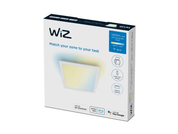 Panou LED inteligent WiZ Panel SQ, Wi-Fi, control vocal - 000008719514554894