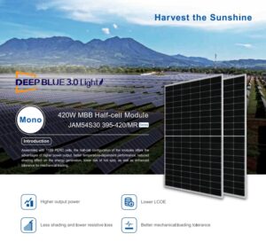 Panou Solar Fotovoltaic Monocristalin JA Solar 410W, Silver Frame - JAM54S30-410MR
