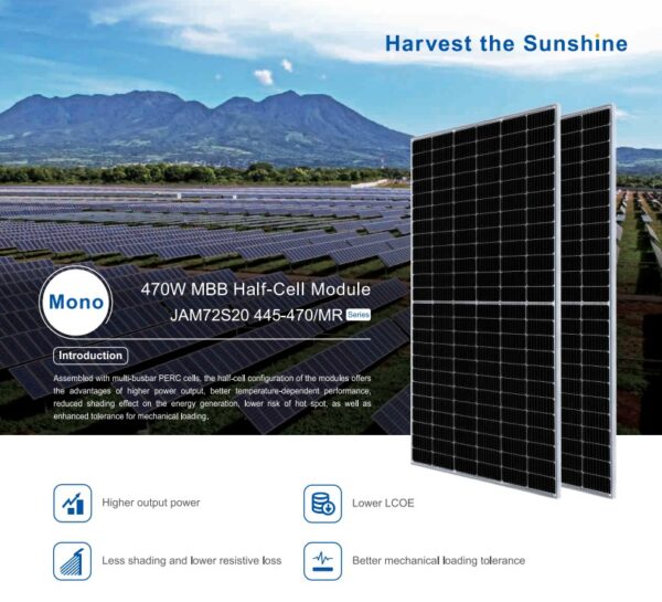 Panou Solar Fotovoltaic Monocristalin JA Solar 460W, Silver Frame - JAM72S20-460MR