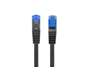 Patch cord Cat.6A S/FTP LSZH CCA 10 m negru, Fluke Passed - PCF6A-10CC-1000-BK