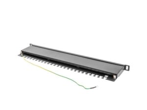 Patch panel 24 porturi 0,5U 19" Cat.5e FTP cu organizator cabluri - PPS5-0024-B