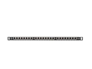 Patch panel 24 porturi 0,5U 19" Cat.6 FTP cu organizator cabluri - PPS6-0024-B