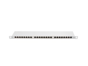 Patch panel 24 porturi 0,5U 19" Cat.6 FTP cu organizator cabluri - PPS6-0024-S