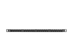 Patch panel 24 porturi 0,5U 19" Cat.6 UTP cu organizator cabluri - PPU6-0024-B