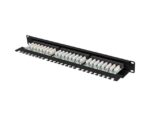 Patch panel 24 porturi 1U 19" Cat.5e UTP cu organizator cabluri - PPU5-1124-B