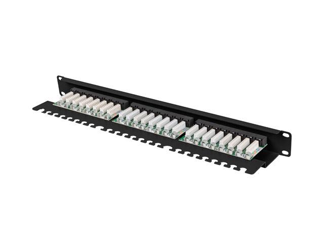Patch panel 24 porturi 1U 19" Cat.5e UTP cu organizator cabluri - PPU5-1124-B-01 Patch panel 24 porturi 1U 19" Cat.5e UTP cu organizator cabluri - PPU5-1124-B - imagine 1