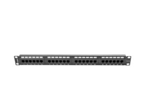 Patch panel 24 porturi 1U 19" Cat.5e UTP negru - PPU5-1024-B