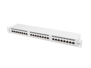 Patch panel 24 porturi 1U 19" Cat.6 FTP cu organizator cabluri - PPS6-1024-S