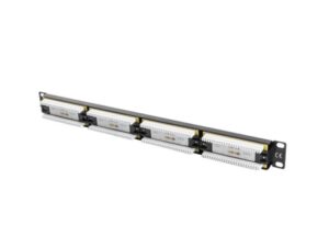 Patch panel 24 porturi 1U 19" Cat.6 UTP negru - PPU6-1024-B