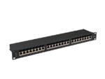 Patch panel 24 porturi 1U 19" Cat.6A FTP cu organizator cabluri - PPSA-1024-B