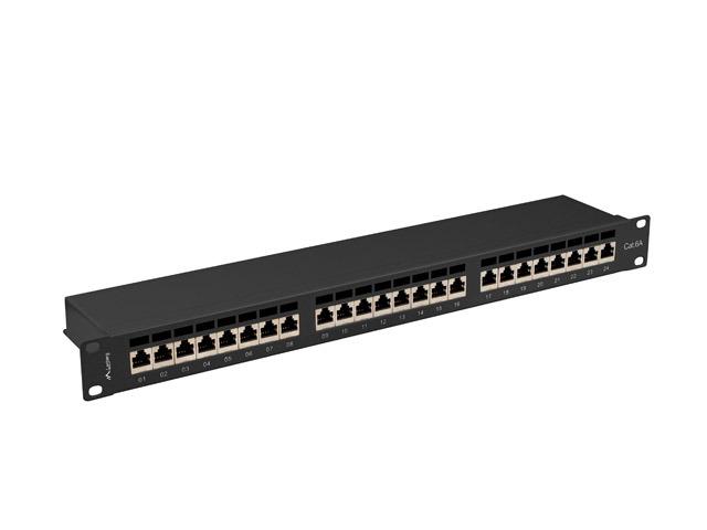 Patch panel 24 porturi 1U 19" Cat.6A FTP cu organizator cabluri - PPSA-1024-B-01 Patch panel 24 porturi 1U 19" Cat.6A FTP cu organizator cabluri - PPSA-1024-B - imagine 1