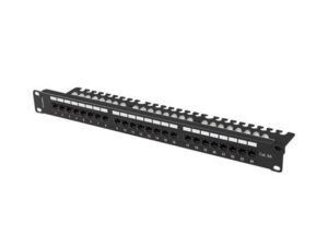 Patch panel 24 porturi 1U 19" Cat.6A UTP cu organizator cabluri - PPUA-1124-B