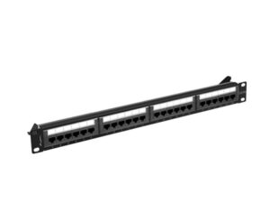 Patch panel 24 porturi 1U 19" Cat.6A UTP negru - PPUA-1024-B