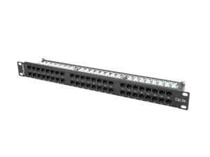 Patch panel 48 porturi 1U 19" Cat.5e UTP negru - PPU5-1048-B