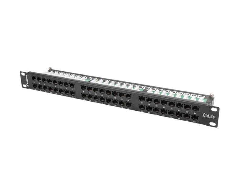 Patch panel 48 porturi 1U 19" Cat.5e UTP negru - PPU5-1048-B-01 Patch panel 48 porturi 1U 19" Cat.5e UTP negru - PPU5-1048-B - imagine 1