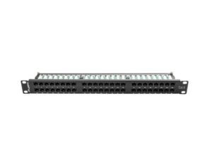 Patch panel 48 porturi 1U 19" Cat.6 UTP negru - PPU6-1048-B