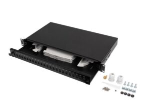 Patch panel fibră rack 19" 1U 24x SC simplex / 24x LC duplex - FOP1-24SS-LDB