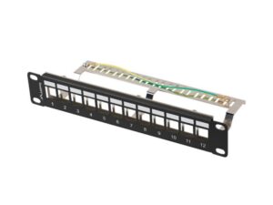 Patch panel gol 12 porturi 1U 10" FTP pentru module Keystone - PPKS-9212-B