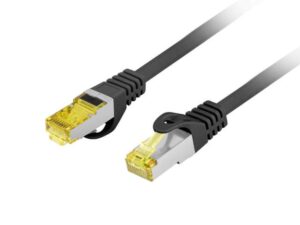 PATCHCORD CAT.6A S/FTP LSZH CU 2M BLACK FLUKE PASSED LANBERG - PCF6A-10CU-0200-BK