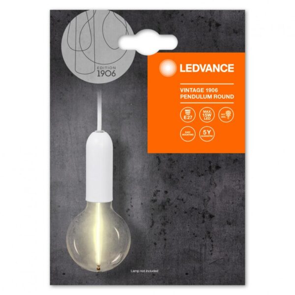 Pendul Ledvance Vintage 1906 Round Alb, E27, max. 15W LED - 000004099854092565