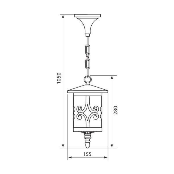 Pendul tip felinar Vivalux JARDIN, E27, max. 1x60W, IP44 - VIV004234