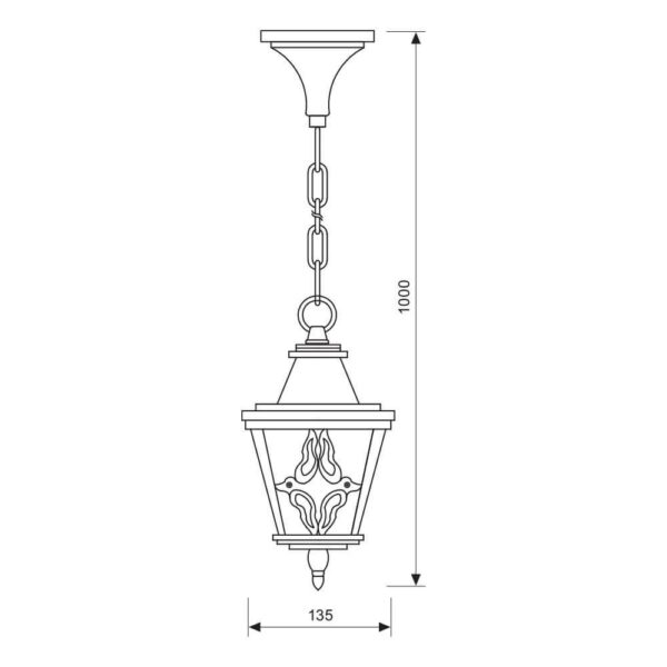 Pendul tip felinar Vivalux LYON, E27, max 1x60W, IP44 - VIV004378