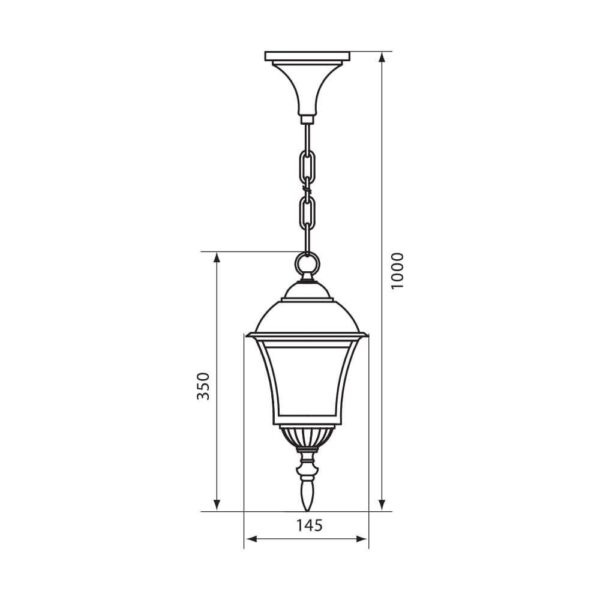 Pendul tip felinar Vivalux SOFIA, E27, max 1x60W, IP44 - VIV004216