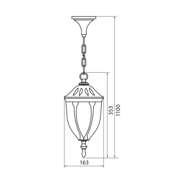 Pendul tip felinar Vivalux TOSCA, E27, max 1x60W, IP44 - VIV004203