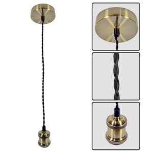 Pendul Vivalux RETRO Antique Brass, E27, max. 60W, textil/Metal - VIV004118