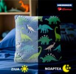 Perna cu model fosforescent, Dino, 45x45 - HR-PLWGLOW45-DINO