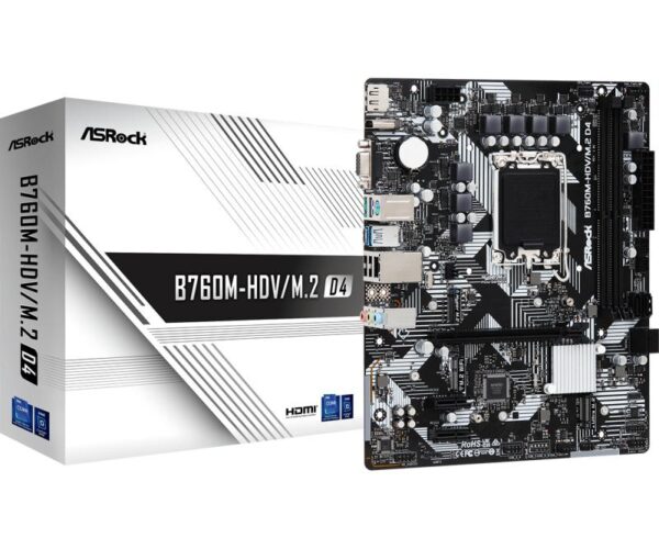 Placa de baza Asrock B760M-HDV/M.2 DDR4, 2x DDR4