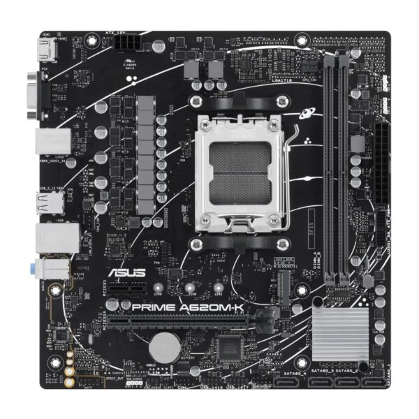 Placa de baza ASUS PRIME A620M-K AM5, 2x DDR5, 1x VGA 1x HDMI