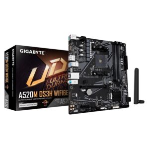 Placa de baza Gigabyte A520M DS3H WIFI6E, Socket AM4, DDR4, Micro-ATX - A520M DS3H WF6E