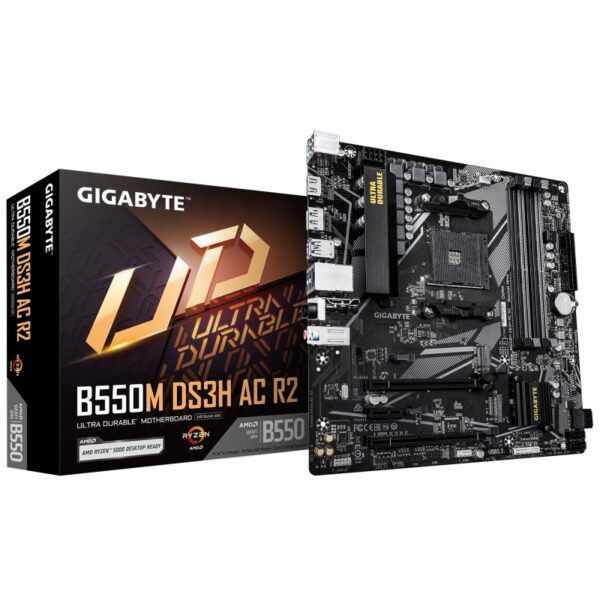 Placa de Baza GIGABYTE B550M DS3H AC R2 AM4, 4x DDR4, 1x DP 1x HDMI