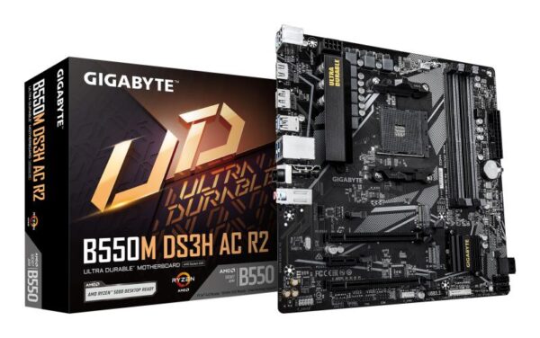 Placa de Baza GIGABYTE B550M DS3H AC R2 AM4, 4x DDR4, 1x DP 1x HDMI