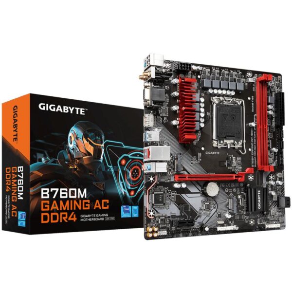 Placa de baza GIGABYTE B760M GAMING AC DDR4, LGA 1700, 2x DDR4