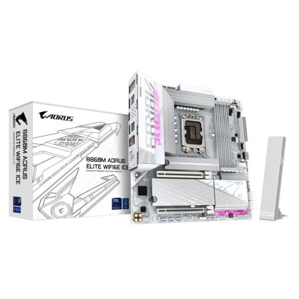 Placa de Baza GIGABYTE B860M AORUS ELITE WIFI6E ICE LGA1851 - B860M A ELT WF6E ICE