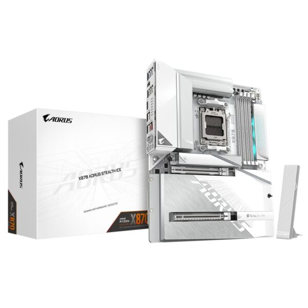 Placa de Baza GIGABYTE X870E AORUS STEALTH ICE AM5, 4x DDR5, 2x USB4 - X870 A STEALTH ICE
