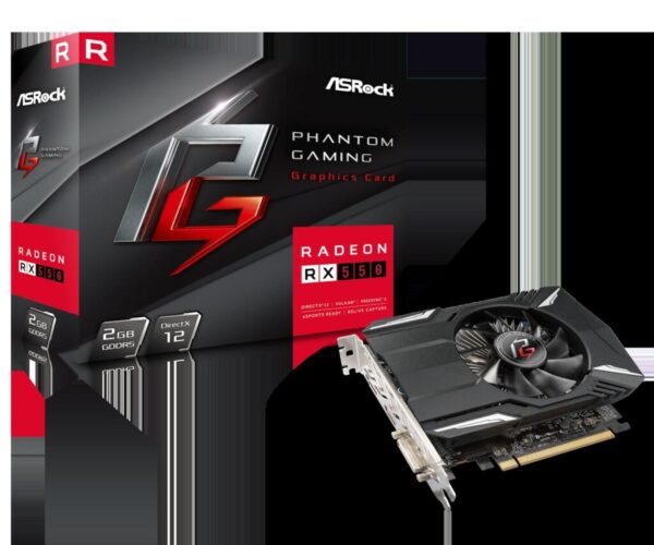 Placa video ASRock Radeon RX550 PHANTOM Gaming, 2GB, 128-bit - RX550 2G PHANTOM