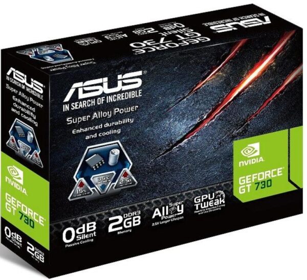 Placa video ASUS GeForce® GT 730, 2GB DDR3, 64-bit - GT730-SL-2GD3-BRK