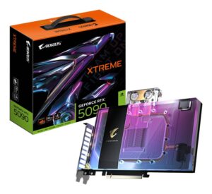 Placa Video GIGABYTE AORUS GEFORCE RTX 5090 XTREME WATERFORCE - GV-N5090AORUSX WB-32GD