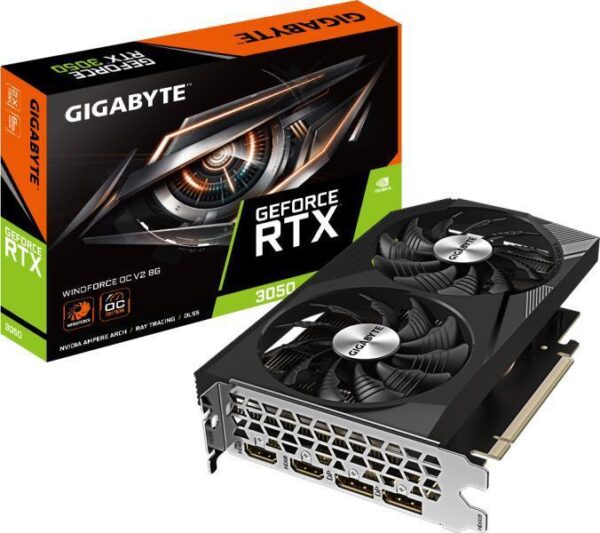 Placa Video GIGABYTE GEFORCE RTX 3050 WINDFORCE OC 8G - GV-N3050WF2OCV2-8GD