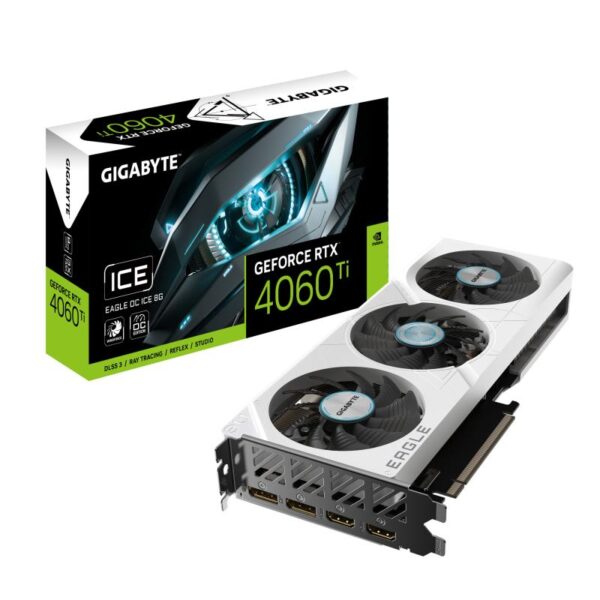 Placa Video GIGABYTE GEFORCE RTX 4060 TI EAGLE OC - GV-N406TEAGLEOC ICE-8GD