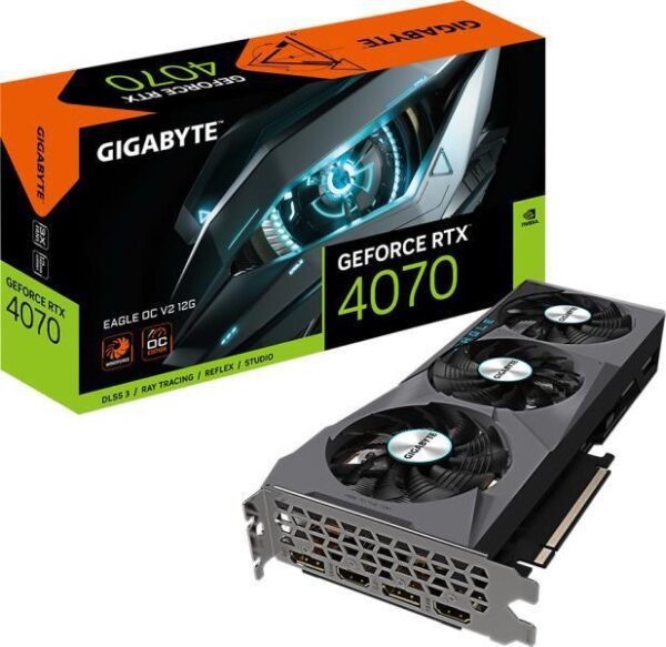 Placa Video GIGABYTE GeForce RTX 4070 EAGLE OC V2 - GV-N4070EAGLE OCV2-12GD