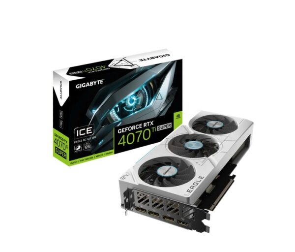 Placa Video GIGABYTE GEFORCE RTX 4070TI EAGLE SUPER OC - GV-N407TSEAGLEOCICE-16GD