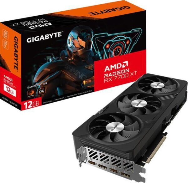 Placa Video GIGABYTE RADEON RX 7700 XT GAMING OC 12GB GDDR6 192 bit - GV-R77XTGAMING OC-12GD