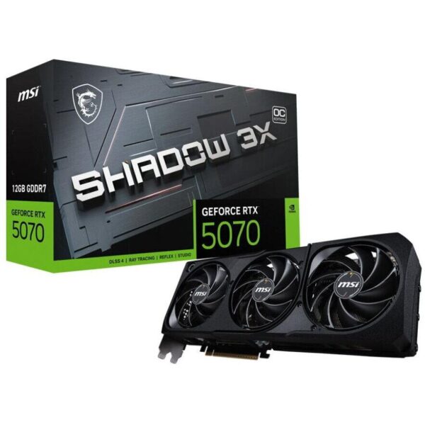 Placa Video MSI GEFORCE RTX 5070 SHADOW 3X OC 12G GDDR7 192 bit