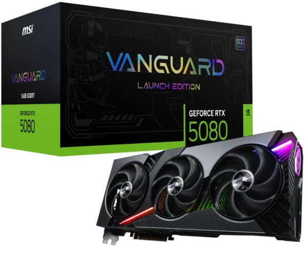 Placa Video MSI GEFORCE RTX 5080 16G VANGUARD SOC LAUNCH